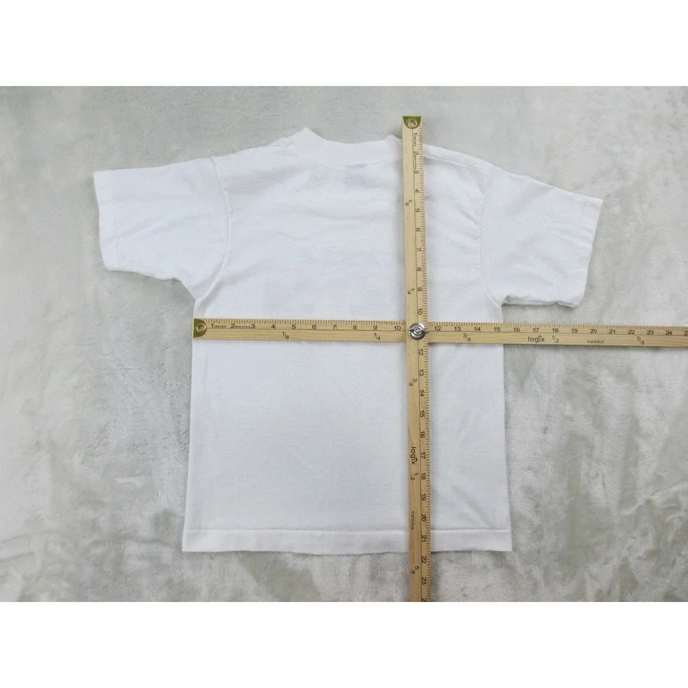 VINTAGE Fruit Of The Loom Shirt Boys 10/12 White Penske Racing Kids Youth